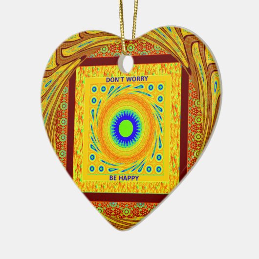 神秘的なアフリカの眼壁アート:シアンの視線 セラミックオーナメント (左)