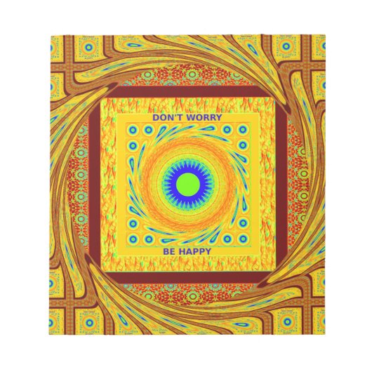 神秘的なアフリカの眼壁アート:シアンの視線 ノートパッド (正面)