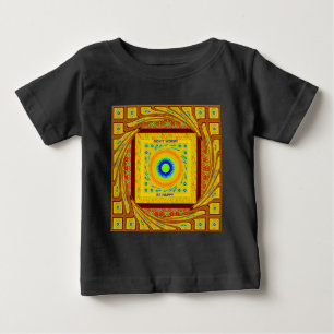 神秘的なアフリカの眼壁アート:シアンの視線 ベビーTシャツ