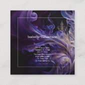 神秘的なアメジストチャクラ霊気瞑想ヨガ スクエア名刺 (裏面)