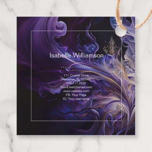 神秘的なアメジストチャクラ霊気瞑想ヨガ フェイバータグ (裏面)