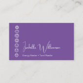 神秘的なアメジストチャクラ霊気瞑想ヨガ 名刺 (正面)