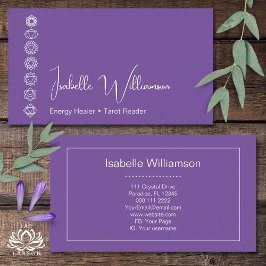 神秘的なアメジストチャクラ霊気瞑想ヨガ 名刺