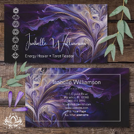 神秘的なアメジストチャクラ霊気瞑想ヨガ 名刺