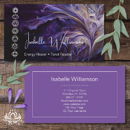 神秘的なアメジストチャクラ霊気瞑想ヨガ 名刺