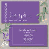 神秘的なアメジストチャクラ霊気瞑想ヨガ 名刺