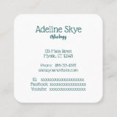 神秘的なイメージ スクエア名刺 (裏面)