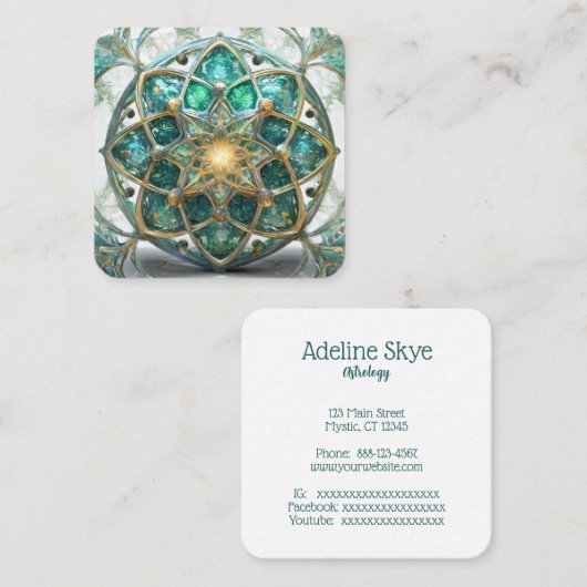 神秘的なイメージ スクエア名刺 (正面/裏面)