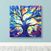 神秘的なウィスパー、ファンタジーツリー数々ののカラー キャンバスプリント (インサイチュ (ウッドフロア))