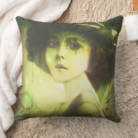 神秘的なウィローツリーフェアリーファンタジーアート クッション (ブランケット)