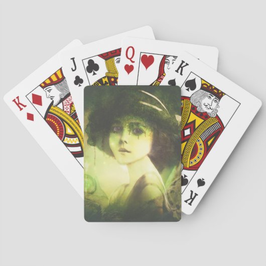 神秘的なウィローツリーフェアリーファンタジーアート トランプ (裏面)