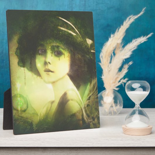 神秘的なウィローツリーフェアリーファンタジーアート フォトプラーク (側面)
