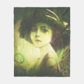 神秘的なウィローツリーフェアリーファンタジーアート フリースブランケット (正面)