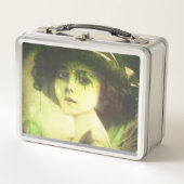 神秘的なウィローツリーフェアリーファンタジーアート メタルランチボックス (正面)