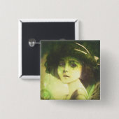 神秘的なウィローツリーフェアリーファンタジーアート 缶バッジ (正面&裏面)