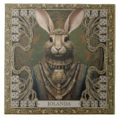神秘的なウサギ精神の部族の装飾 タイル (正面)