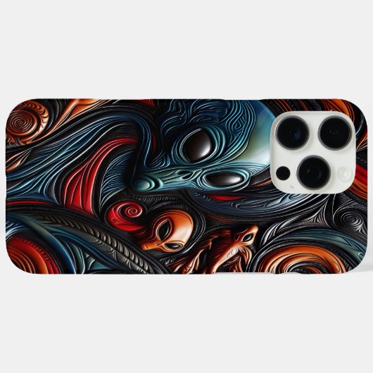 神秘的なエイリアンが生き生きとした宇宙美術に登場 Case-Mate iPhoneケース (裏面 (横))