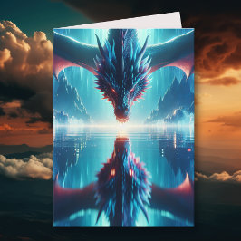 神秘的なエテリアールドラゴンリフレクション誕生日 カード