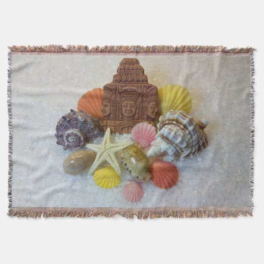 神秘的なエネルギー貝殻およびヒトデのブランケット スローブランケット (正面)