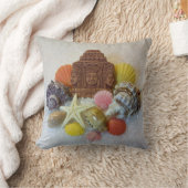 神秘的なエネルギー貝殻およびヒトデの装飾用クッション クッション (ブランケット)