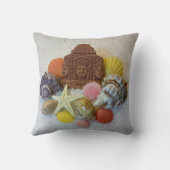 神秘的なエネルギー貝殻およびヒトデの装飾用クッション クッション (裏面)