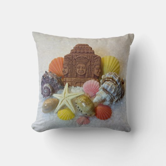 神秘的なエネルギー貝殻およびヒトデの装飾用クッション クッション (正面)