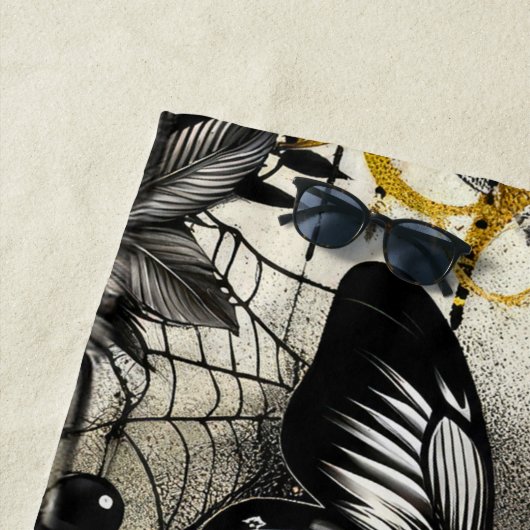 神秘的なエレガンス:カスタマイズ可能な芸術 ビーチタオル (インサイチュ)