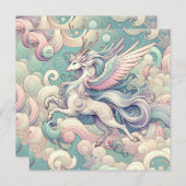 神秘的なエレガンス：パステルキリンウィスパーズ 招待状 (正面/裏面)