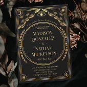 神秘的なエレガント金ゴールドタロットゴシック結婚ズ 招待状