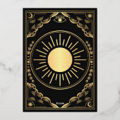 神秘的なエレガント金ゴールドタロットゴシック結婚ズ 箔招待状 (裏面)