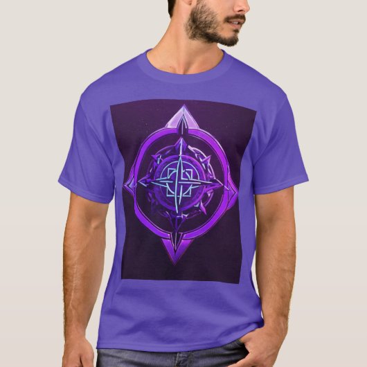 神秘的なエンブレム – 紫色のシンボルティー Tシャツ (正面)