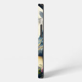 神秘的なオオカミが月に吠える超現実的な  iPhoneケース (左側面)