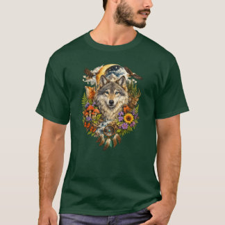 神秘的なオオカミの森の幻想 | 透明PNGウィルデザイン Tシャツ