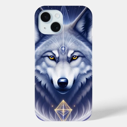 神秘的なオオカミの肖像画アート Case-Mate iPhoneケース (裏面)