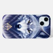 神秘的なオオカミの肖像画アート Case-Mate iPhoneケース (裏面 (横))