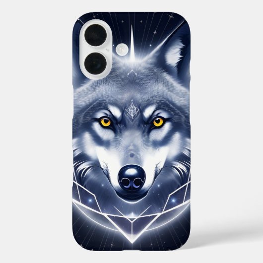 神秘的なオオカミの肖像画アート Case-Mate iPhoneケース (裏面)