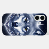 神秘的なオオカミの肖像画アート Case-Mate iPhoneケース (裏面 (横))