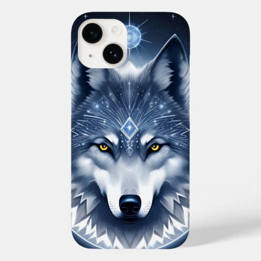 神秘的なオオカミの肖像画アート Case-Mate iPhoneケース (裏面)