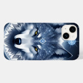 神秘的なオオカミの肖像画アート Case-Mate iPhoneケース (裏面 (横))