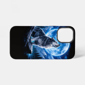 神秘的なオオカミの遠吠え iPhoneケース (裏面横)