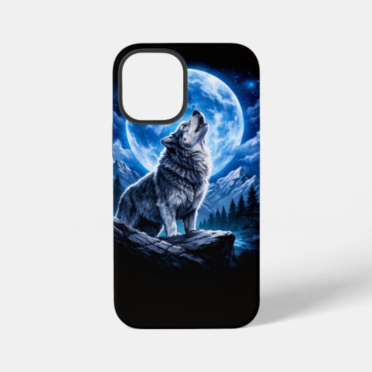 神秘的なオオカミの遠吠え iPhoneケース (裏面)