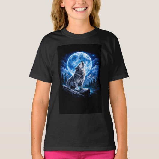 神秘的なオオカミの遠吠え Tシャツ (正面)