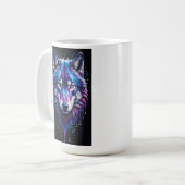 神秘的なオオカミ コーヒーマグカップ (正面左)