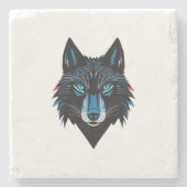 神秘的なオオカミ ストーンコースター (正面)