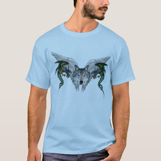 神秘的なオオカミ Tシャツ (正面)