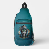 神秘的なオーラを体現するスカル スリングバッグ (正面)