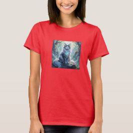 **神秘的なオーラを持つマジェスティックファンタジーキャット - ハイファンタジーF** Tシャツ