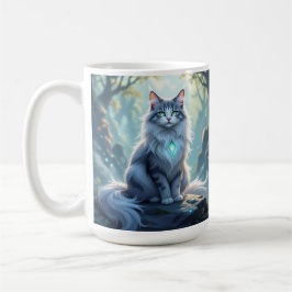 **神秘的なオーラを持つ威厳ある幻想の猫 - ハイファンタジーF** コーヒーマグカップ