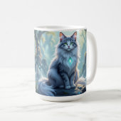 **神秘的なオーラを持つ威厳ある幻想の猫 - ハイファンタジーF** コーヒーマグカップ (正面右)