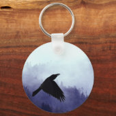 神秘的なカラスと森に キーホルダー (正面)